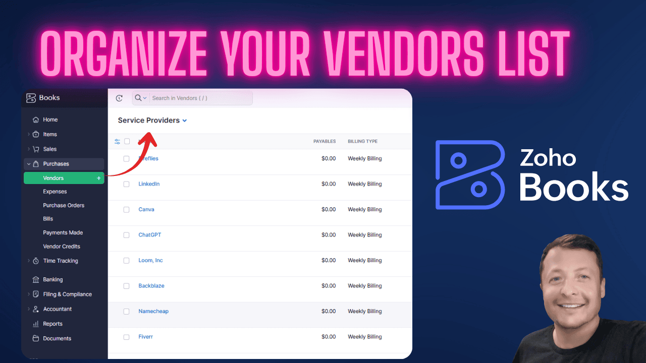 Zoho Books: My Vendors list was a mess!